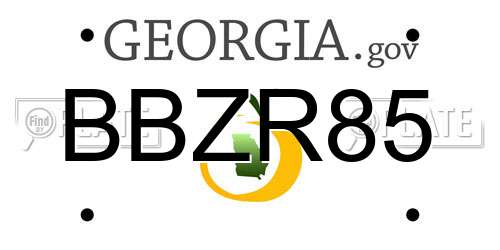 BBZR85 Georgia License Plate