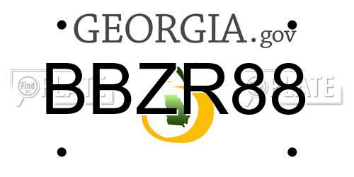 BBZR88 Georgia License Plate
