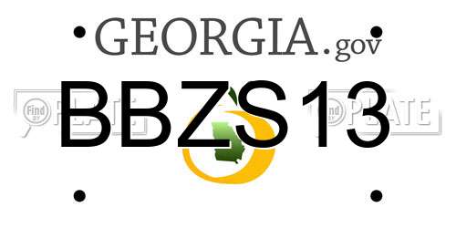 BBZS13 Georgia License Plate