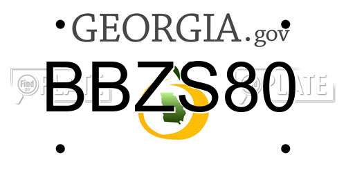 BBZS80 Georgia License Plate