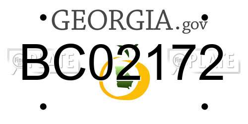 BC02172 Georgia License Plate
