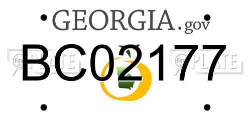 BC02177 Georgia License Plate