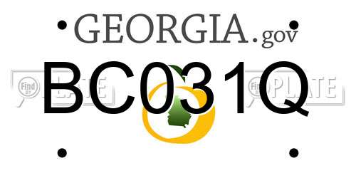 BC031Q Georgia License Plate