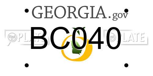 BC040 Georgia License Plate
