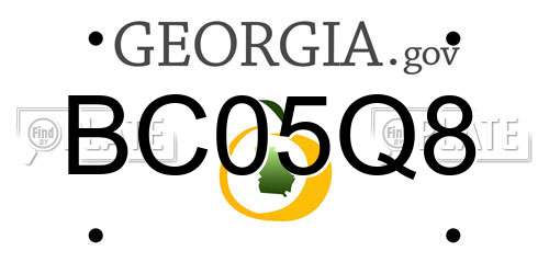BC05Q8 Georgia License Plate