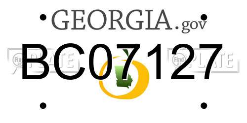 BC07127 Georgia License Plate