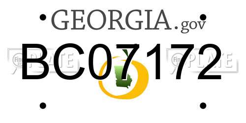 BC07172 Georgia License Plate