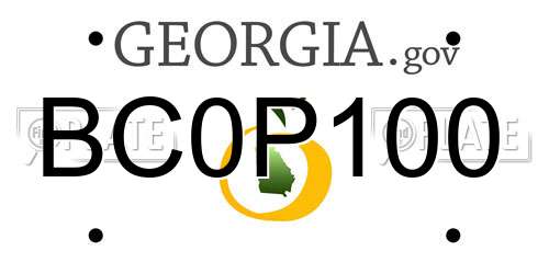 BC0P100 Georgia License Plate