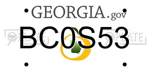 BC0S53 Georgia License Plate