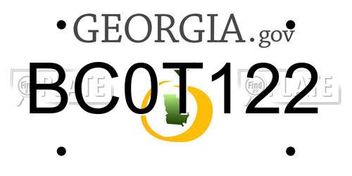 BC0T122 Georgia License Plate