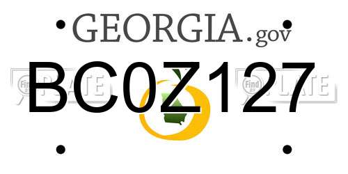 BC0Z127 Georgia License Plate