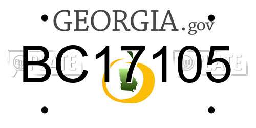 BC17105 Georgia License Plate