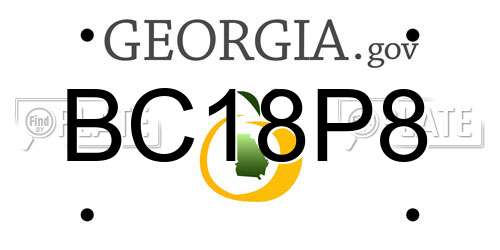 BC18P8 Georgia License Plate