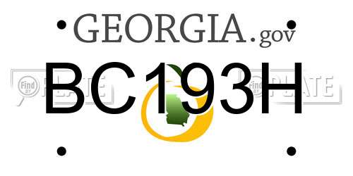 BC193H Georgia License Plate