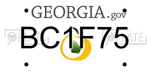 BC1F75 Georgia License Plate