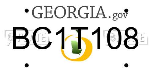 BC1T108 Georgia License Plate