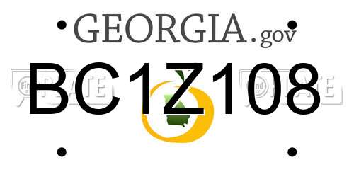 BC1Z108 Georgia License Plate