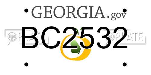 BC2532 Georgia License Plate