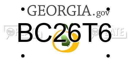 BC26T6 Georgia License Plate