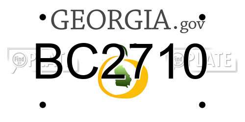 BC2710 Georgia License Plate