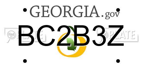 BC2B3Z Georgia License Plate