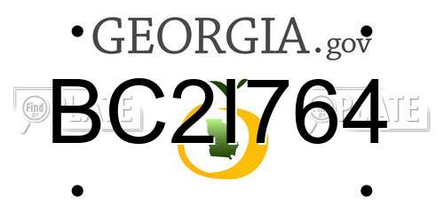 BC2I764 Georgia License Plate