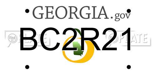 BC2R21 Georgia License Plate