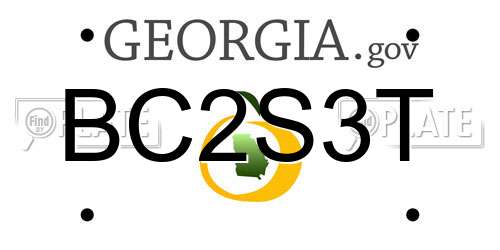 BC2S3T Georgia License Plate