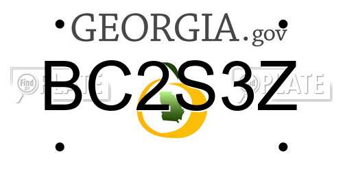 BC2S3Z Georgia License Plate