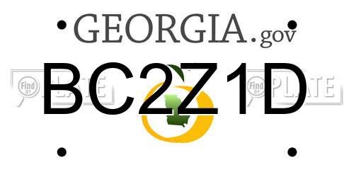 BC2Z1D Georgia License Plate