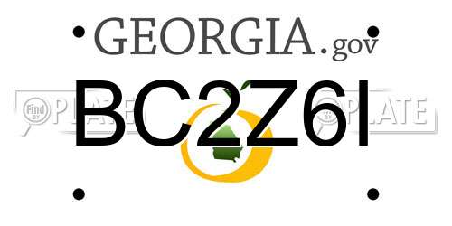 BC2Z6I Georgia License Plate