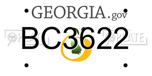 BC3622 Georgia License Plate