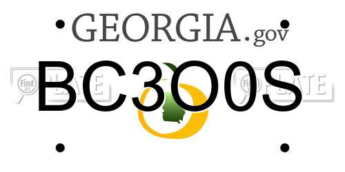 BC3O0S Georgia License Plate