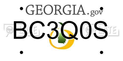 BC3Q0S Georgia License Plate