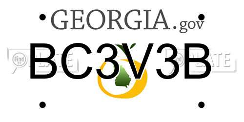 BC3V3B Georgia License Plate