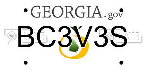 BC3V3S Georgia License Plate