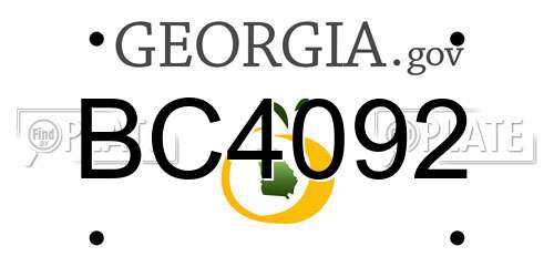 BC4092 Georgia License Plate