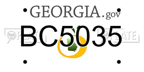 BC5035 Georgia License Plate