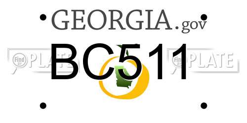 BC511 Georgia License Plate