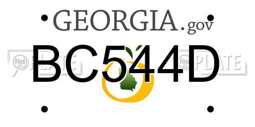 BC544D Georgia License Plate