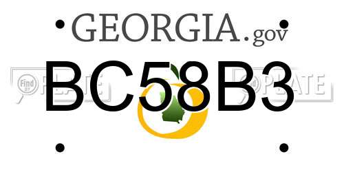 BC58B3 Georgia License Plate