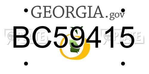BC59415 Georgia License Plate