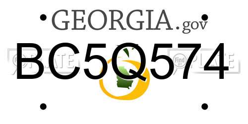 BC5Q574 Georgia License Plate