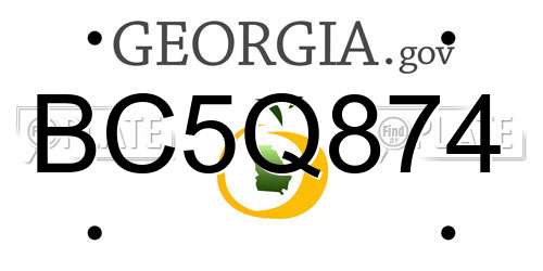 BC5Q874 Georgia License Plate