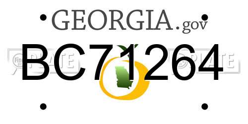 BC71264 Georgia License Plate