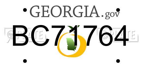 BC71764 Georgia License Plate