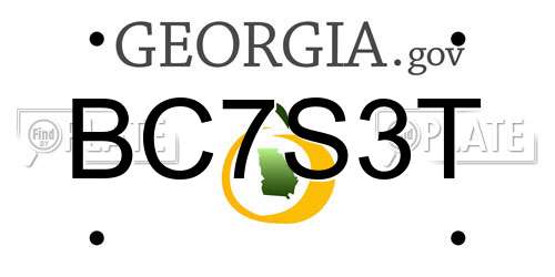 BC7S3T Georgia License Plate