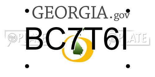 BC7T6I Georgia License Plate
