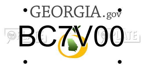 BC7V00 Georgia License Plate