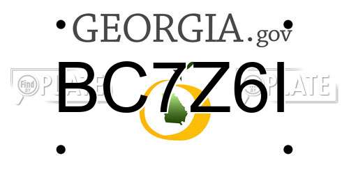BC7Z6I Georgia License Plate